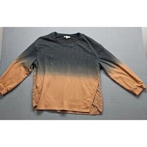 Umgee Long Sleeve Tunic Tops Women's Size XL Ombre Black To Brown Fade